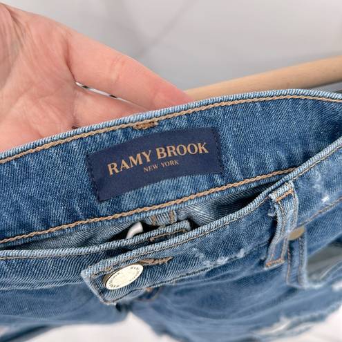 Ramy Brook  Christy Low-Rise Distressed Cut Off Denim Jean Shorts