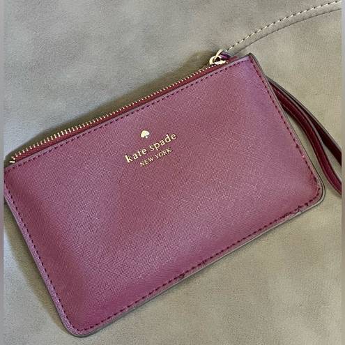 Kate Spade burgundy leather wallet clutch wristlet