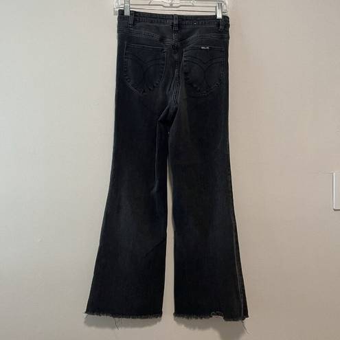 Rolla's  High Rise Eastcoast Crop Flare Washed Black Jeans Size 28