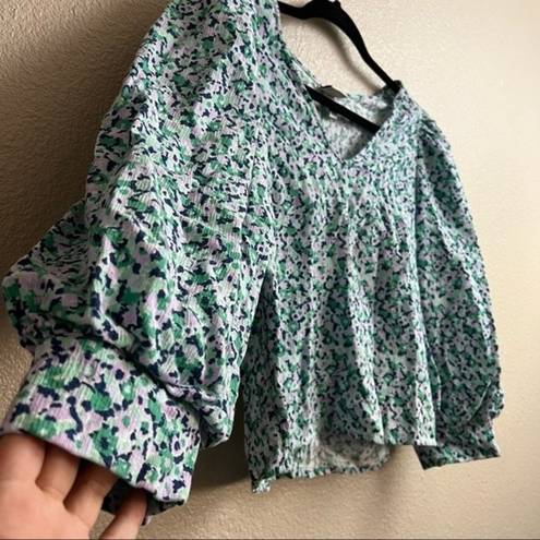 A New Day  Green Floral Blouse