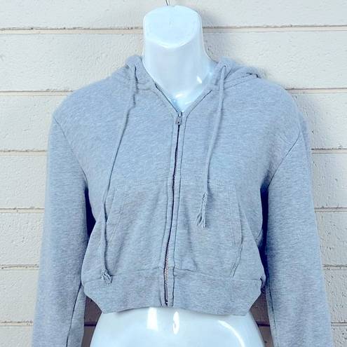 Brandy Melville Gray Cropped Zip Up Hoodie one size - $24 - From Jacqueline