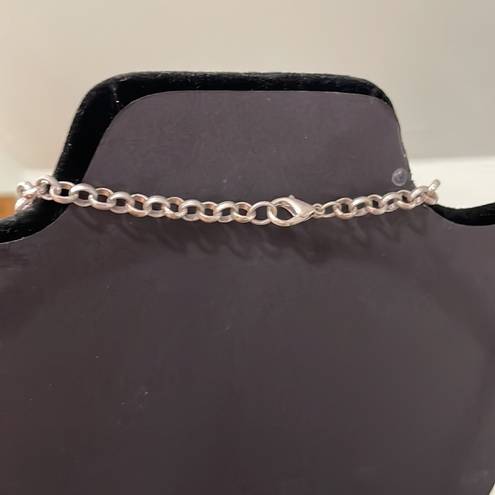 infinity  symbol silver tone open link chain necklace