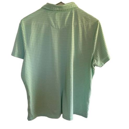 EP Pro  Tour Tech XXL collared woman's golf dress shirt striped greenish blue