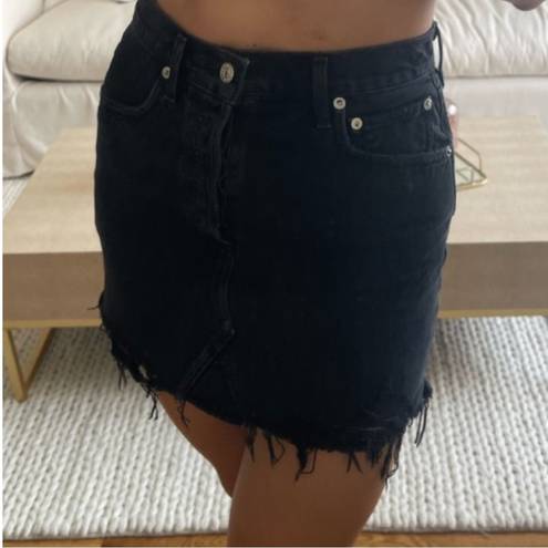 AGOLDE Distressed Denim Mini Skirt