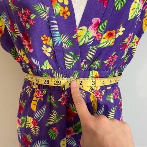 Romeo + Juliet Couture NWT Purple Pink Multi Tropical Floral Maxi Dress Banana Leaves Hibiscus New