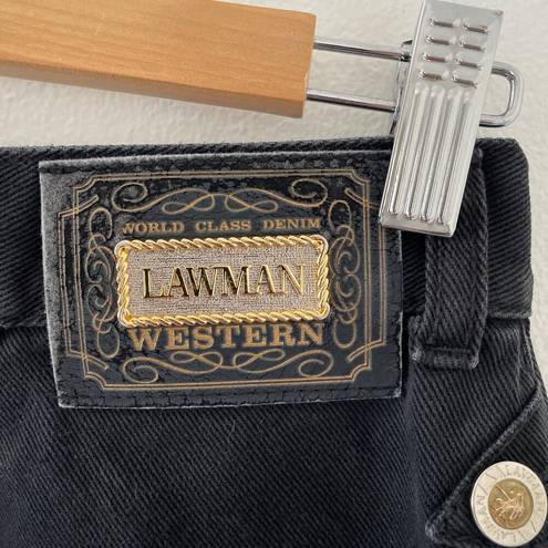  LawMan  Jeans Size 9 26" Black Western High Rise Vintage Superior Fit Cowgirl