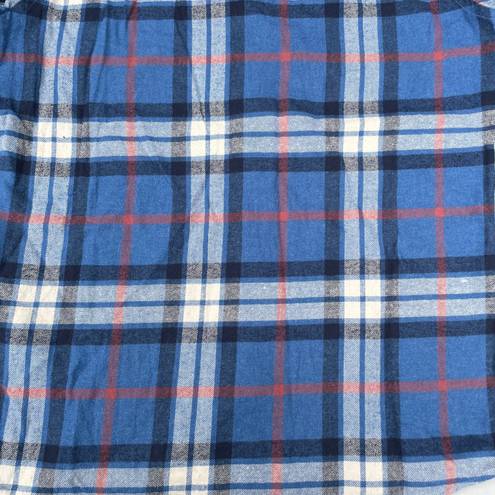 Quiksilver Vintage  Blue Plaid Long Sleeve Flannel