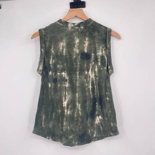 Pilcro Antrhopologie  Tie Dye Cap Sleeve Tee Womens Sz XS Green NWT Boho Art