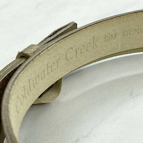 Coldwater Creek  Gold Genuine Leather Hook Buckle Belt Size Small S Medium M