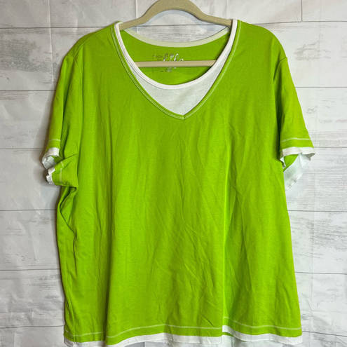 Made for life  Womens‎ Shirt Green White SIze 3X Pull Over