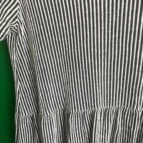 Caution to the Wind  Black White Striped Dress Size Medium EUC!