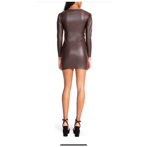 Betsey Johnson  | Hook Front Faux Leather Mini Dress | size 12