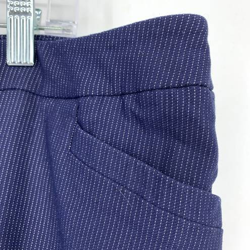 Lane Bryant  Pants Womens Size 24 Blue Pinstripe Trouser Mid Rise Pockets Cropped