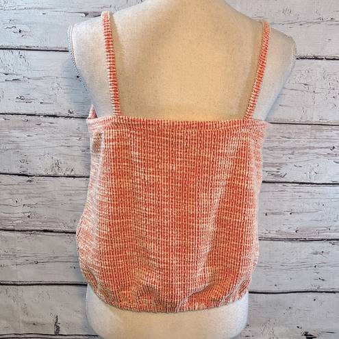 Loft  Cropped Cami Top Nubby Texture Orange/White-MP