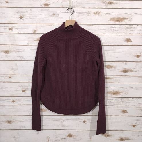 Treasure & Bond  Mock Neck Sweater - Burgundy - Small