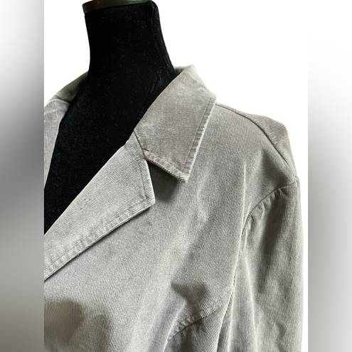 J.Jill  Gray Corduroy Blazer Women's Size Large Preppy Neutral Coat