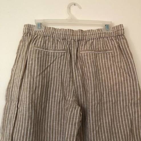  BEACH LUNCH LOUNGE Lightweight Linen Cotton Cropped Pant Brown