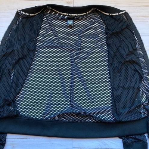 Victoria's Secret  Sport All Over Mesh Bomber Jacket Black Sz S