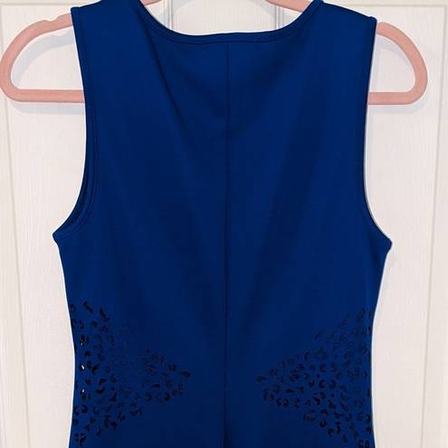 Investments 4/$25 BUNDLE SALE!  ROYAL BLUE LASER CUT V-NECK MIDI PENCIL DRESS