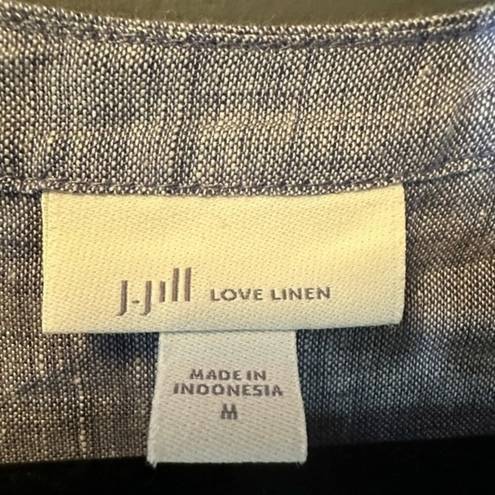 J.Jill  Love Linen 100% Linen Light Chambray Woven Buttoned Tunic Tank Size M