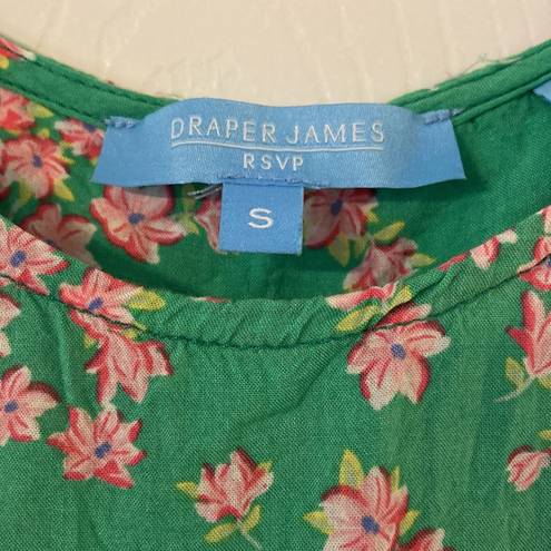 Draper James Deeper James RSVP shirt size S length 22”bust 30” color green with flower design