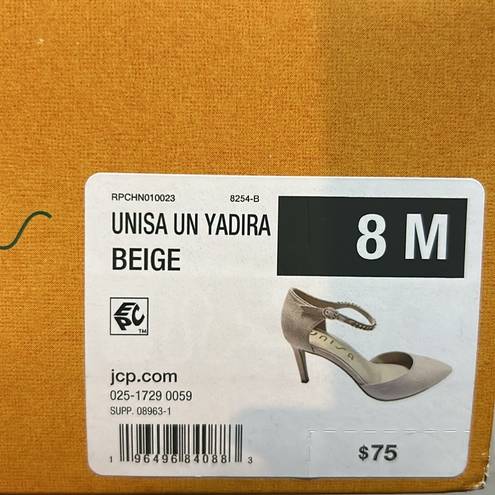 Unisa  Womens Yadira Pointed Toe Stiletto Heel Pumps Beige Size 8