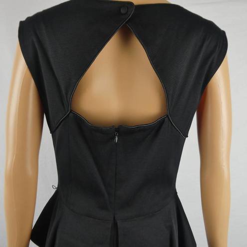 White House | Black Market  WHBM Little Black Dress Career Fitted Peplum Cap Sleeve