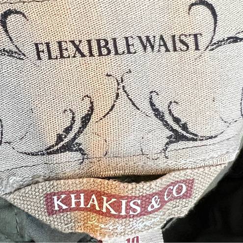 Krass&co Khakis &  Quality Apparel Flexible Waist Size 10 Army Green  w/Pockets