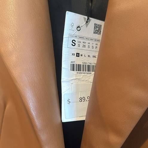 ZARA COPY -  tan leather blazer