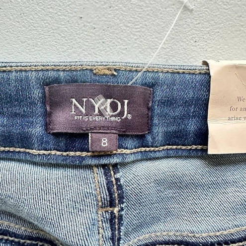 NYDJ  Slim Bootcut Lift xTuck Stretch Jeans Size 8 Bleach Splatter Sandspur NWT