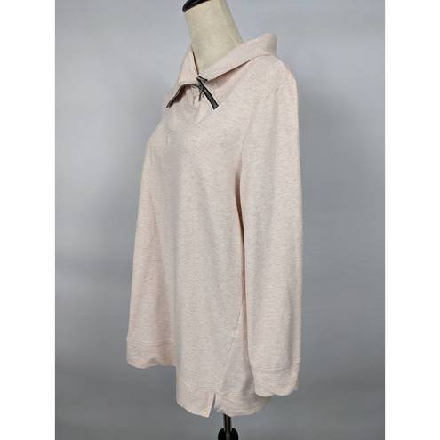 Chico's Zenergy by  Tunic Sweatshirt Pink Heather Size 2 Large Asymm Zip Neckline