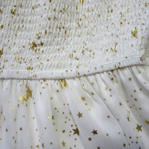 Krass&co NWT Ivy City . Midsummer Nights Midi in White Gold Star Smocked Dress XXL