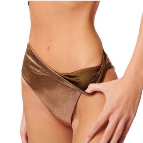 Good American  Foil Better Bikini Rev Bottom Mocha Metallic Bronze Size 3/L