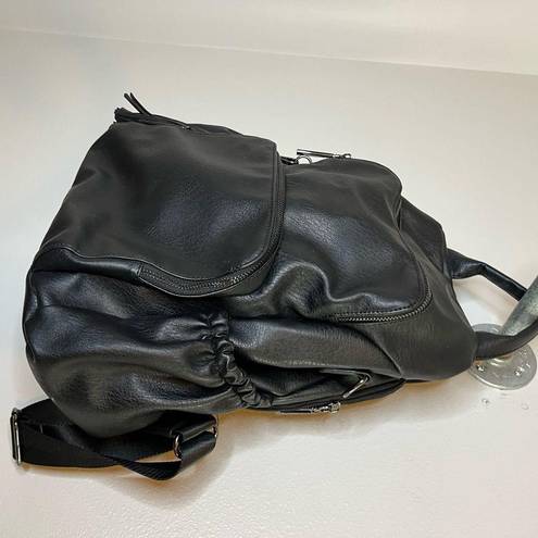 Women’s Black Faux Leather Backpack Purse