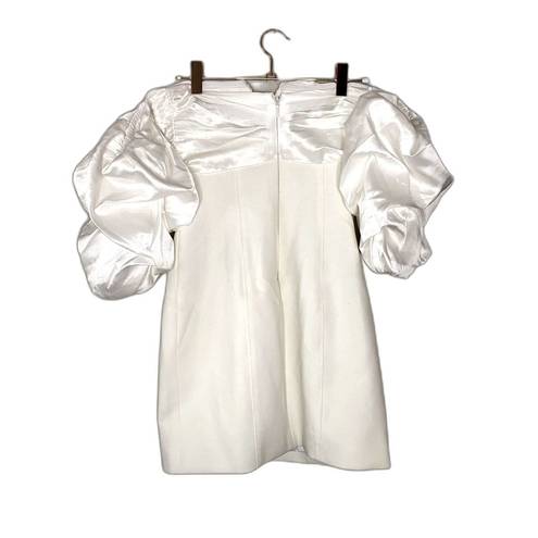 Cinq à Sept  Teo Puff Off Shoulder Mini White Dress