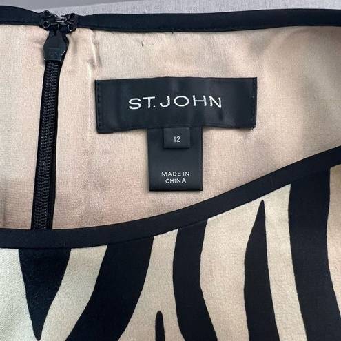 St. John  silk tiger print sleeveless a-line dress size 12