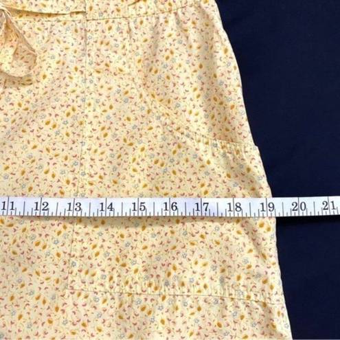 American Eagle Vintage Y2K 90s Yellow Floral Cotton Tie-waist Mini Skirt 8