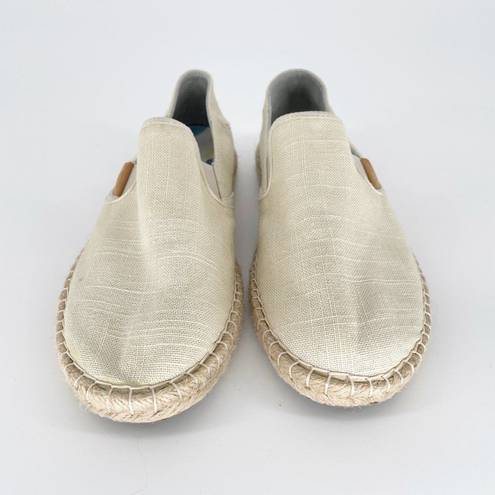 Olukai  kaula Pa‘a Kapa Linen Espadrilles Collapsible Heel Tapa Cream Women’s 7.5