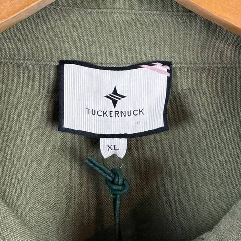 Tuckernuck  New Olive Steele Button Down Long Sleeve Boyfriend Shirt Top Size XL