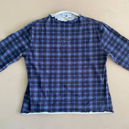 Edge Vintage Plaid Lettuce  Top