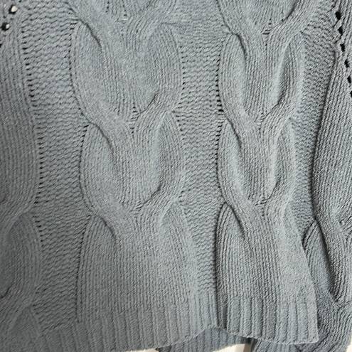 The Moon  & Madison Blue-Gray Plush Cowl Neck Knit Sweater