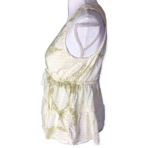 Cynthia Rowley  Tie-Dye Gold Metallic Babydoll Tank Top