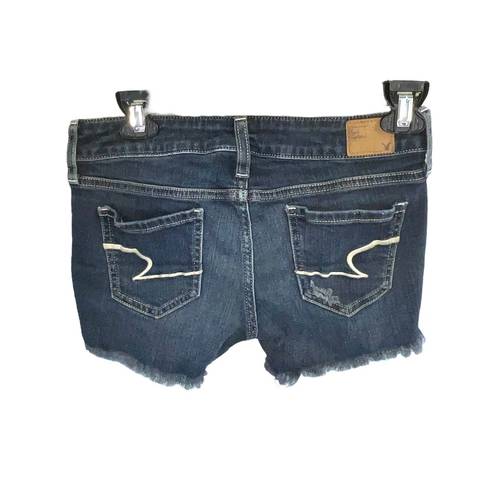 American Eagle Frayed Ripped Holes Stretch Short Jean Shorts Women 00