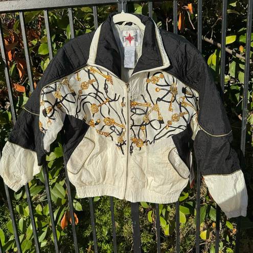 Vintage Deadstock NEW With Tags Windbreaker Jacket Petite Medium Chain Print Size undefined