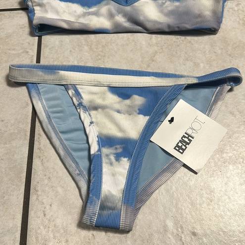 Beach Riot NWT  Azure Cloud Bikini Set Size Small