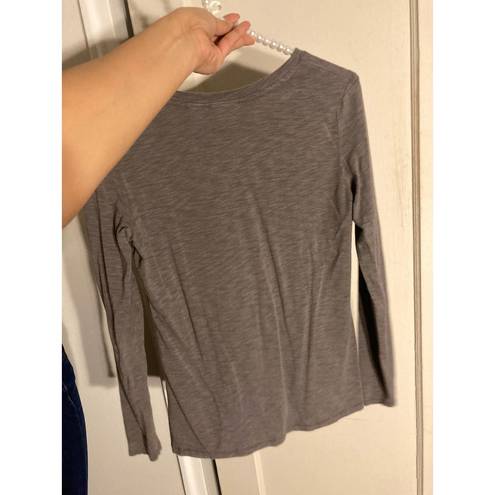 Max Studio  size xs women’s long sleeve top gray xsmall tee plain basic casual