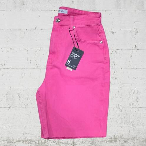 Krass&co Denim  Hot Pink Barbie Bermuda Denim High Rise Women's Denim Shorts Size 6