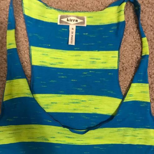 Kirra pac sun yellow and blue tank top