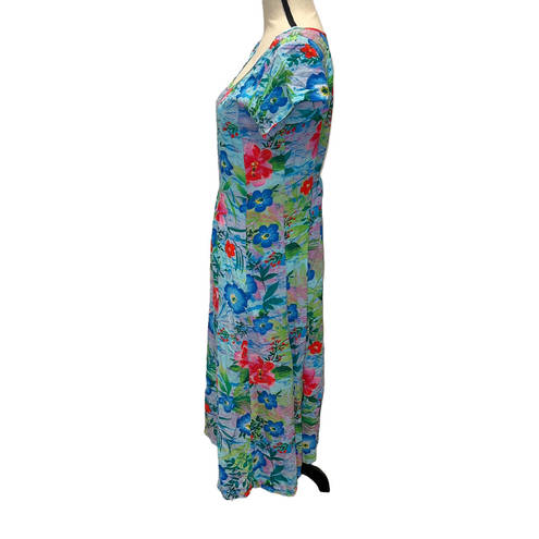 Jams World Vintage  Floral Multicolor Hawaii Midi Dress 40179 Size Medium