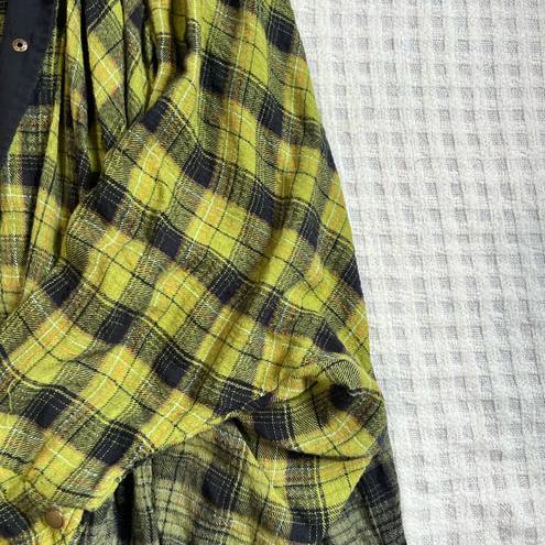 Free People  / We the Free You Wish Flannel Poncho Plaid Flannel size L